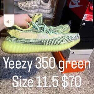 Yeezy 350 Lime and Black Sneakers